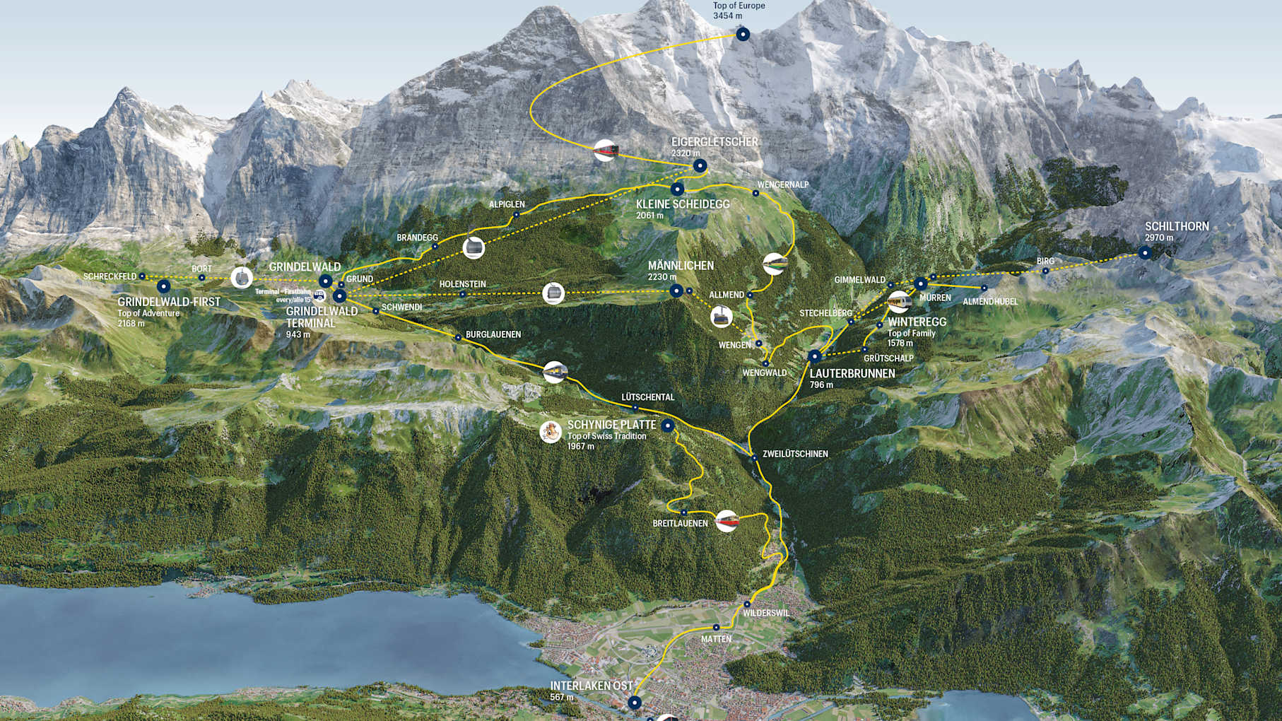 Map Jungfrau Saisonpass Sommer