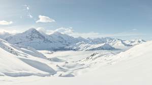 Bussalp Schlitteln Big Pintenfritz Panorama Eiger Jungfrau